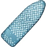 Ironing Board Cover and Pad, 18x49 Extra Wide, Scorch Resistant | 6 mm Extra Thick, Heavy Duty Iron Board Cover with Padding, Adjustable Fasteners with Non-slip Elastic Edge, Berry Blue