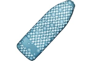 DALYKATE Ironing Board Cover and Pad, 18x49 Extra Wide Thick Iron Padding, Scorch & Stain Resistant Ironing board cover, Heavy Duty Iron Board Padded with Adjustable Fasteners Durable Elastic Edge, Berry Blue