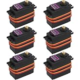 KEAcvise 6-Pack MG996R Servo Motor, 55g Metal Gear, 180&deg; | 180-degree control angle, 12kg/cm torque at 6V, compatible with Futaba, Hitec, Sanwa, GWS receivers
