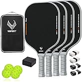 Pickleball Paddles Set of 2/4, USAPA Approved Carbon Fiber Surface Pickle Ball Set - 14mm PP Honeycomb Core of Lightweight Pickleball Rackets -Suitable for Beginners' Training and Game(Blue)