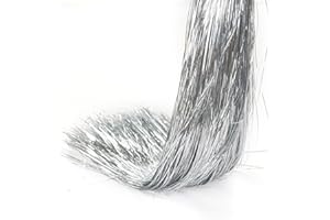 Gloreyan 10000 Strands Christmas Tinsel Icicles Silver Metallic Tinsel Foil Fringe Icicles Christmas Tree Tinsel Decoration for Christmas Birthday Wedding Party Hanging Decoration