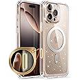SUPCASE for iPhone 16 Pro Max Case with Camera Control Capture Button (Unicorn Beetle Mag), [Compatible with MagSafe] [Military-Grade Protection] Slim Clear Magnetic Phone Case (Glitter)