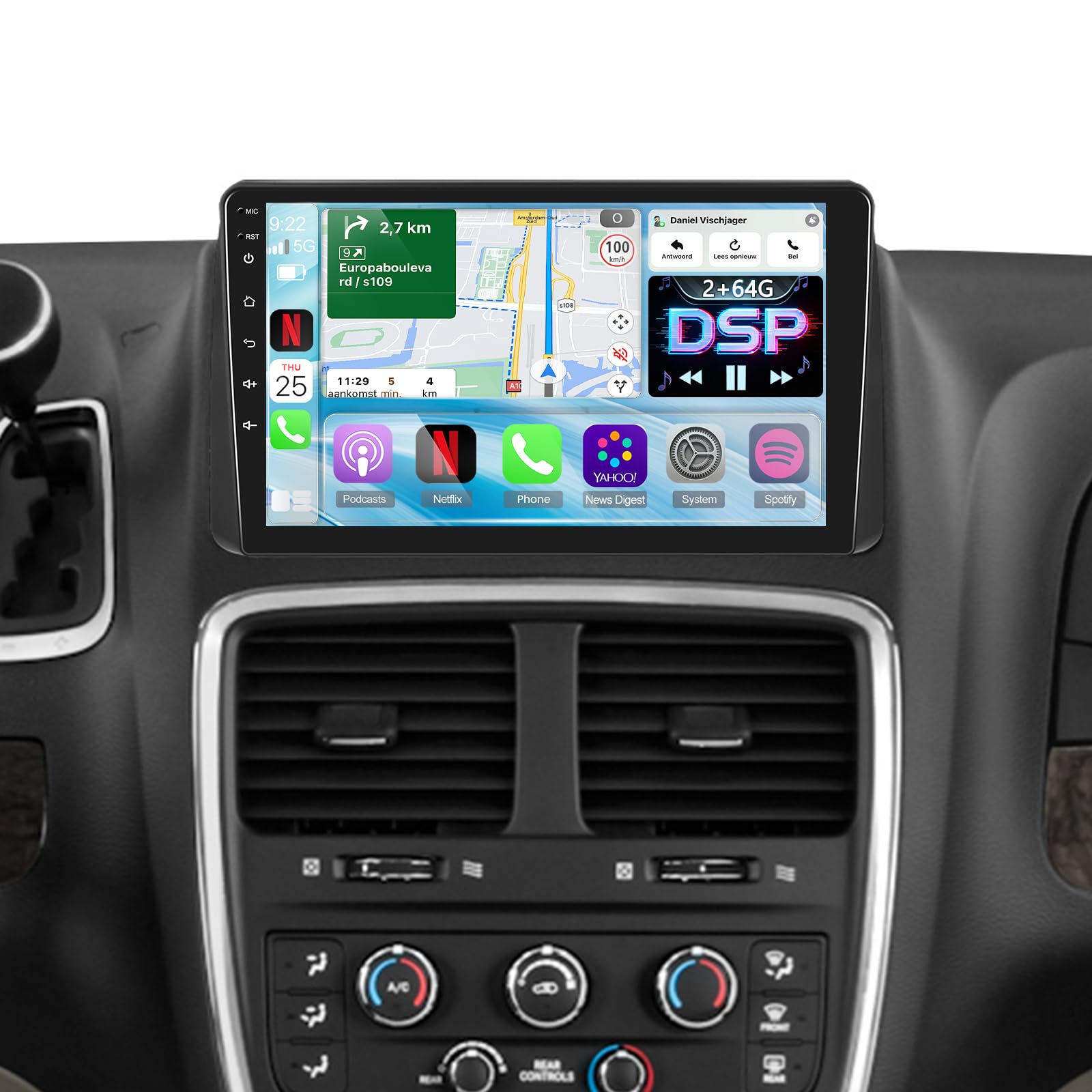 Photo 1 of [2+64G] for Dodge Grand Caravan 2011-2020 Android Stereo: 9 inch Touchscreen Dodge Caravan Radio - Wireless Carplay and Android Auto, 5G/WiFi, DSP/EQ, GPS Tracking + Canbus + Backup Camera