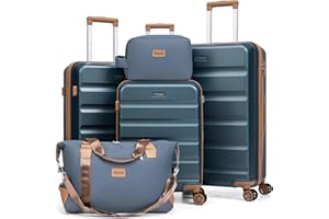 Eeeza Luggage Sets 5 Piece, Suitcases with Wheels,ABS Hard Case Luggage with TSA Lock Spinner Wheels,Carry On Luggage Set (20/24/28 Inch)