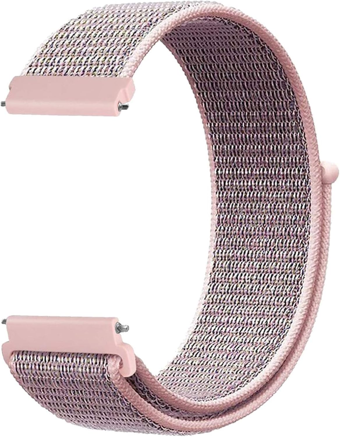 Sport Nylon Loop Bands Compatible with ID205L Veryfitpro Smart Watch and ID205 ID205G ID205U ID205S ID215G, Soft Breathable Replacement Wristband Sport Strap for Women Men, Sand Pink