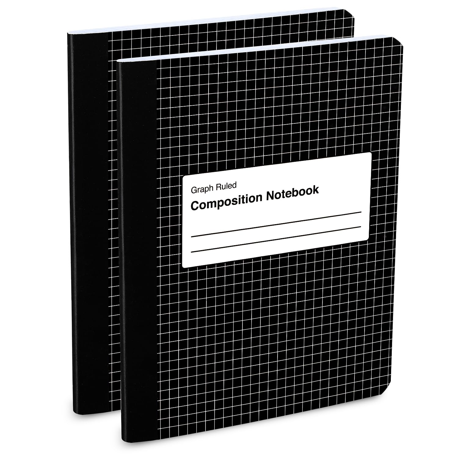 Photo 1 of Graph Ruled Composition Notebooks – 2 Pack, 9.75 x 7.5 in, 100 Sheets Each – Quad Ruled 4x4 Grid Paper for Math, Science, School & College – Durable Cover Notebooks for Students & Professionals