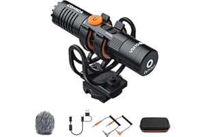 comica VM10 PRO Camera Microphone Dual-Mode USB Shotgun Microphone with Gain Control, Monitor, Digital and Analog Output, Vid