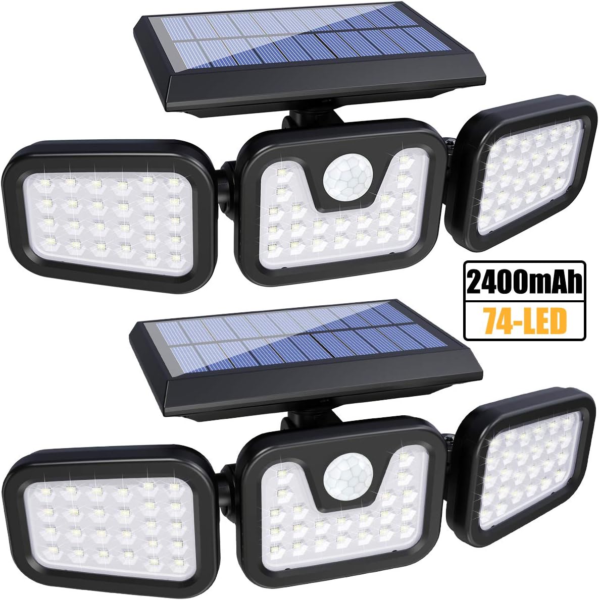Solar Lights Outdoor with Motion Sensor, 3 Heads Security Lights Solar
