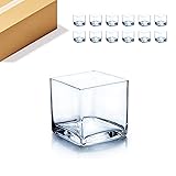 WGV Cube Glass Vase Bulk, Candle