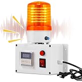 Saladulce Industrial Cycle Timing Siren Alarm 0-110dB Timed Alarm with Flashing Light (AC110V)