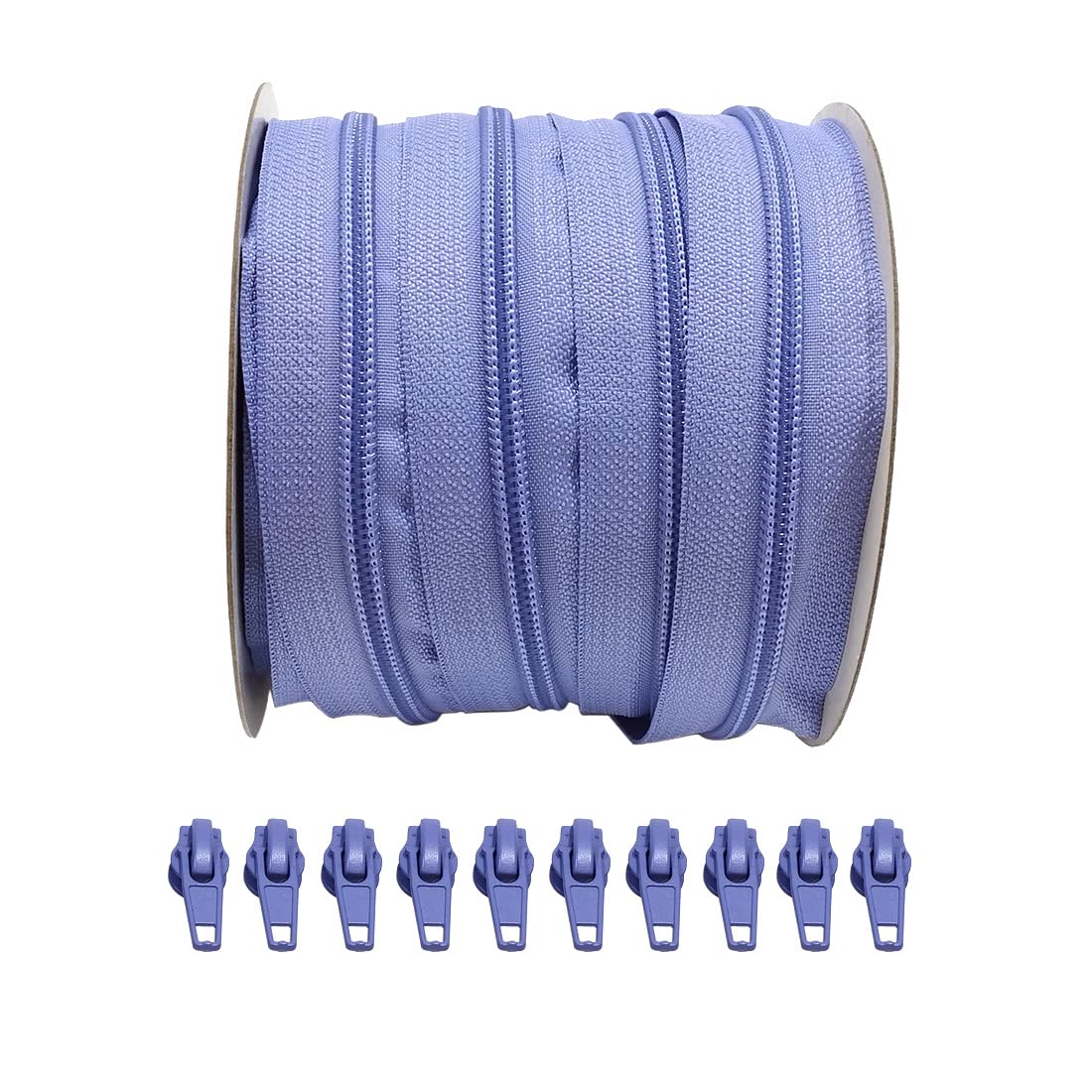 JYC CREATIVE 25 Meters Roll of Continuous Nylon Zipper + 10 Automatic Metal Slider Sliders 5#, Zipper for Sewing Clothes, Zippers, Zipper by Meter,
