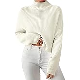 Libsorge Womens Cute Lightweight Turtleneck Ultra Cropped Sweaters Spring 2025 Ribbed Knit Crop Thin Pullover Sweater