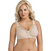 Exquisite Form 5100531 Women's Fully Wireless Cotton Back & Posture Support Bra with Front Closure & Lace