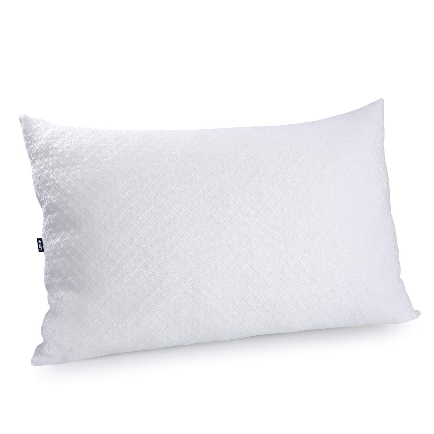 HIFORT Shredded Memory Foam Cooling Pillow - Queen Bed Pillows for Sleeping with Hypoallergenic Removable Bamboo Cover - Hotel Quality Adjustable Loft for Stomach Back and Side Sleeper