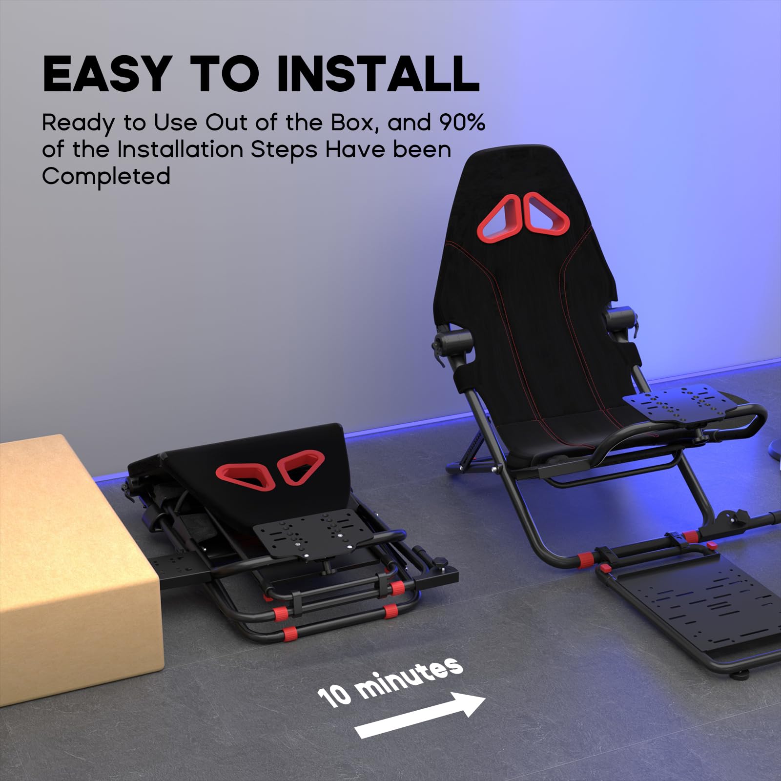 DIWANGUS Racing Simulator Cockpit Soporte plegable para volante de carreras con silla de asiento Sim para Logitech G29 G920 G923 G27 G25 Thrustmaster T248X T248 T300RS T150 458 TX Xbox PS4 PS5 Accesorios