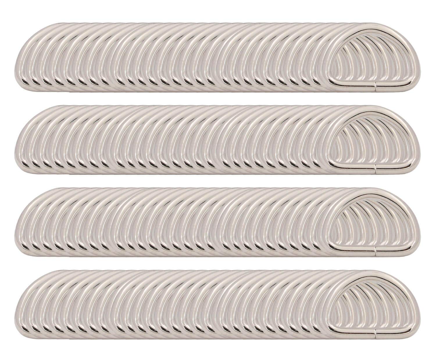 BIKICOCO Metal D-Rings Buckle, 1/2 Inch Non-Welded for Webbing Sewing DIY - Silver - Pack of 150