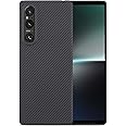 GIMENOHIG Ultra-Thin and Lightweight Rare 600D Aramid Carbon Fiber case for Sony Xperia 1 V Phone Protective Cover (600D Black)
