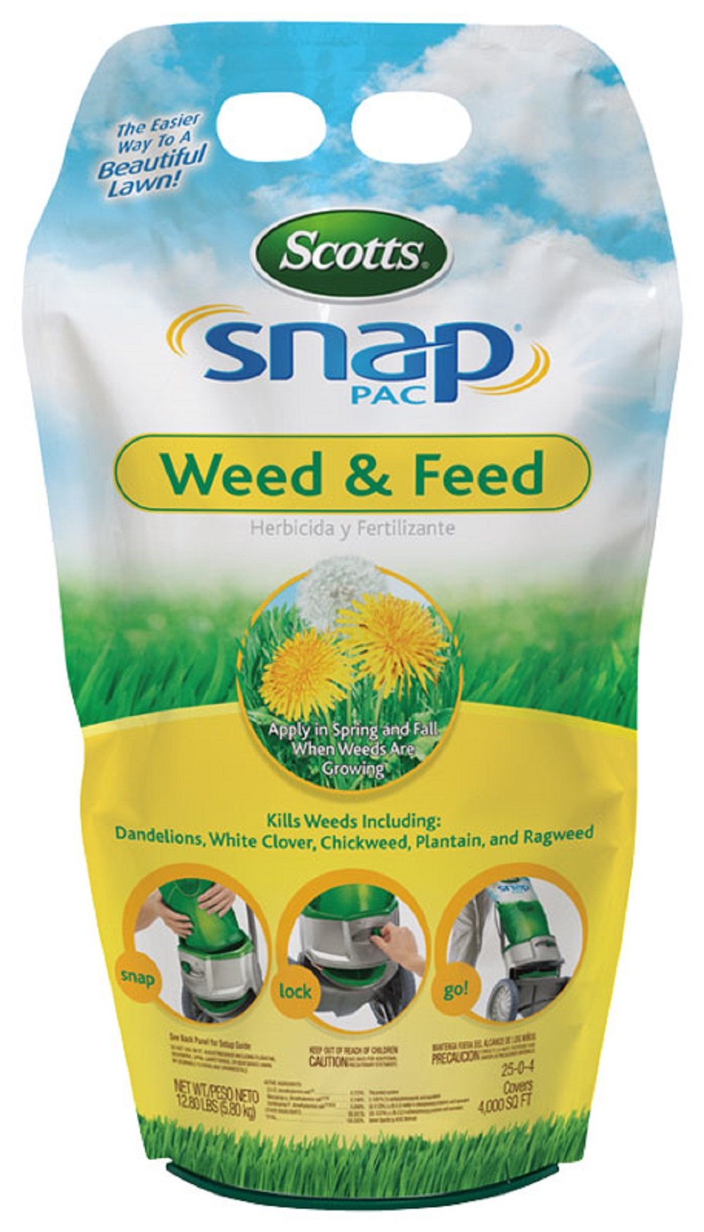 Scotts Snap Pac Weed and Feed 12.8 lb, Builds Strong, Deep Roots