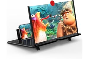 FOPUDY 20" Screen Magnifier for Cell Phone, Mobile Phone 3D HD Magnifying Projector Screen Enlarger for Movies, Videos and Gaming, Foldable Phone Stand with Screen Amplifier,Compatible with All Phones