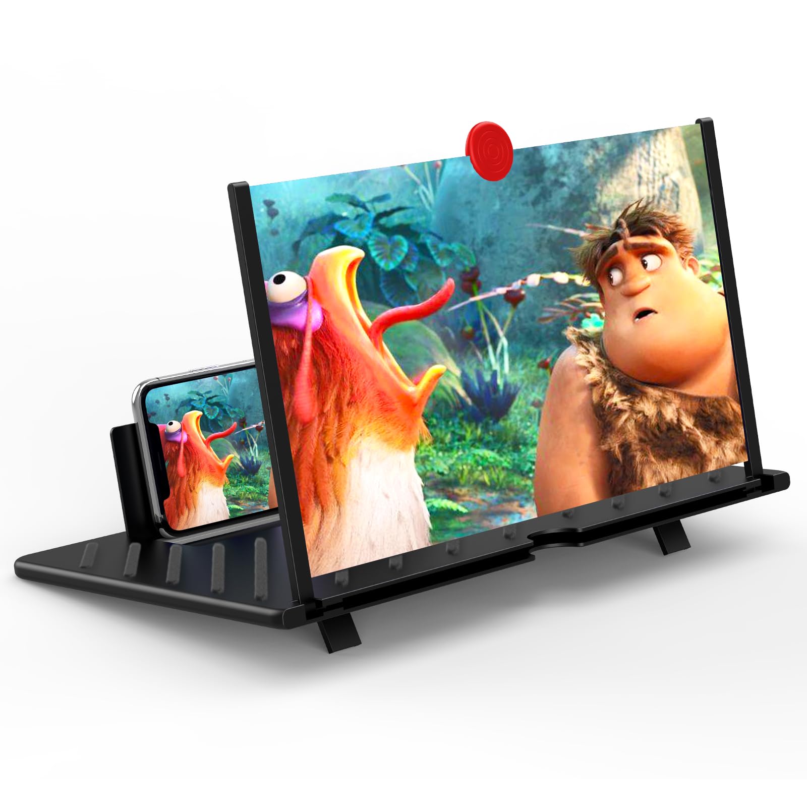 Photo 1 of 20" Screen Magnifier for Cell Phone, Mobile Phone 3D HD Magnifying Projector Screen Enlarger for Movies, Videos and Gaming, Foldable Phone Stand with Screen Amplifier,Compatible with All Phones