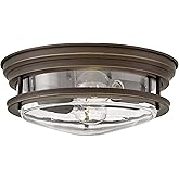 Hinkley Hadley 12" Interior Ceiling Flush Mount, Oil Rubbed Bronze w/Clear Glass