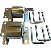 RV Drag Wheels, Travel Trailer Skid Wheels for Motorhome Camper, 2.5&rdquo; Towbar - U Bolts - Rear Hitches Caster Wheels, Bolt On Hitch, Bar Mounted Drag Rollers, Heavy Duty Back Hitch Skid Wheel 2 Pack