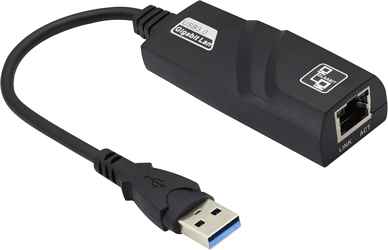 zdyCGTime USB 3.0 to Gigabit Ethernet Adapter 1000Mbps RJ45 LAN Network Black