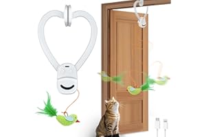 CATPICK Interactive Cat Toys for Indoor Cats Automatic Electric Flying Bird Feather Mouse Toy - Best Kitten & Adult Cat Enrichment Mouse cat Toy Hanging Electric Kitty Toys for Bored Cats