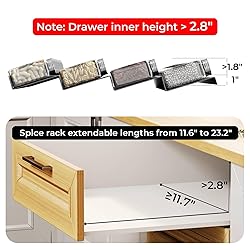Famhap 6 Pack Spice Drawer Organizer with Labels