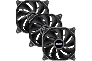 PCCOOLER 120mm Case Fan 3 Pack Dark Night Series, DN-120 High Performance Cooling PC Fans - Efficient Hydraulic Bearing - Low Vibration and Quiet Computer Fans for PC Case Black