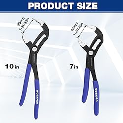 WORKPRO 7" & 10" Groove Joint Pliers Set, Upgraded