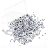 Hiswan Grey Polymer Clay Beads, 6mm Heishi Bead for Jewelry Bracelets Necklace Making 1000PCS