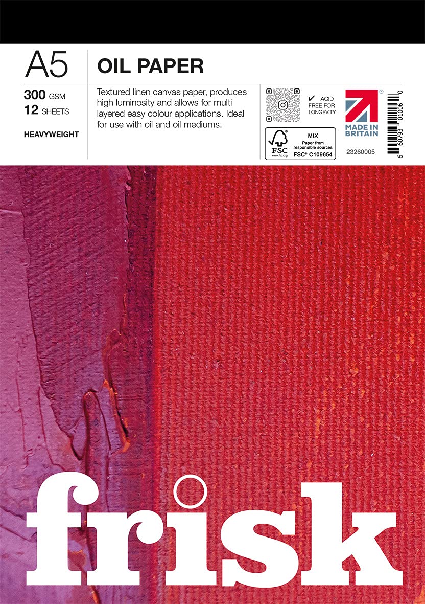 Frisk Oil Paper Pad 300gsm A5 12 Sheets, White