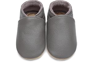 Aijoviko Genuine Leather Baby Booties Soft Sole Toddler Walking Shoes Flexible&Breathable Baby Slippers for First Walkers Boys Girls