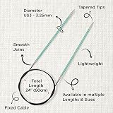 KnitPro Zing Fixed Circular Needles 24 Inch 60cm Size 3.25mm view 3