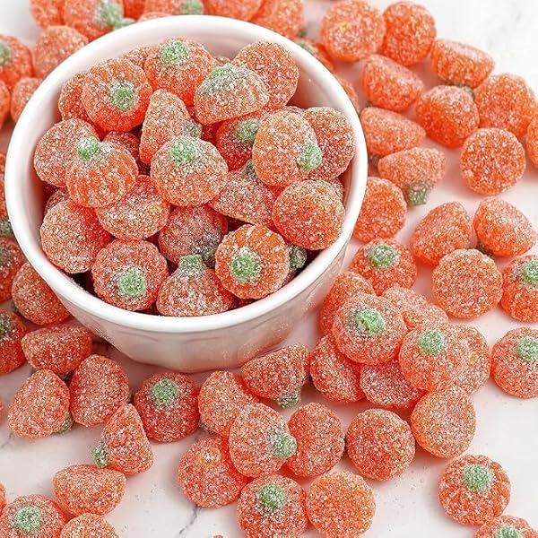 FANCY JELLY PUMPKINS, 2 POUND BULK BAG, FIRM CANDY, HALLOWEEN GUMMIES, FALL GUMMY CANFY