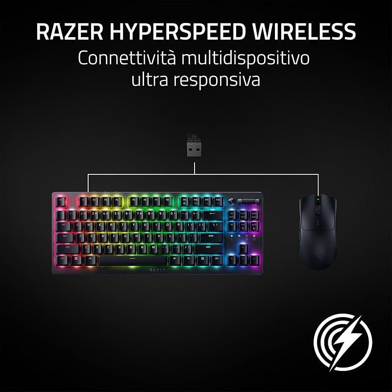 Viper V3 HyperSpeed - Mouse Esports senza fili (Sensore ottico Focus Pro 30K, Durata batteria fino a 280 ore, Interruttori meccanici per mouse Gen-2, Polling wireless a 4000 Hz) Nero