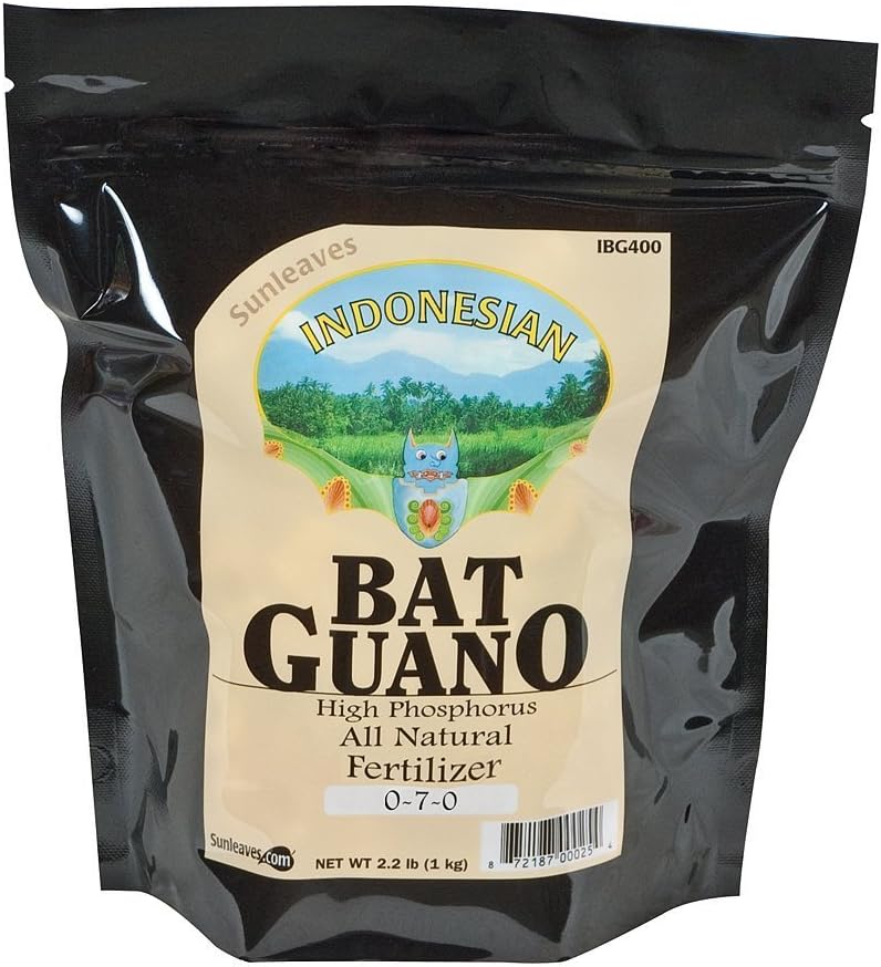 Sunleaves 2.2 lb. - Indonesian Bat Guano - Bloom Stimulator - Plant Nutrient - 0.5-12-0.2 NPK Ratio - 721000