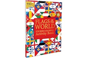 Flags of the World - Sticker Coloring Activity Book For Children : Continent, Country, Capital, Language and Currency