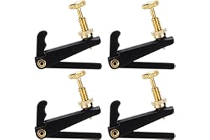 4Pcs Violin Fine Tuners Gold Plated Precise String Adjusters Fine Tuner Set for 4/4 3/4 Acoustic Violin Metal Tailpiece Acces