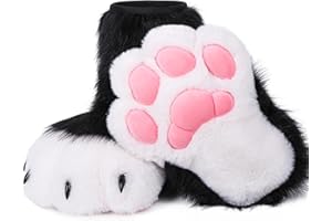 BNLIDES Cosplay Animal Cat Wolf Dog Fox Fursuit Feet Paw Claw Shoes Furry Boots Costume Accessories for Adult