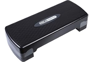 HolaHatha Compact Portable Aerobic Step Platform Exercise Fitness Equipment, Cardio Stepper with Adjustable Height for Home Gym