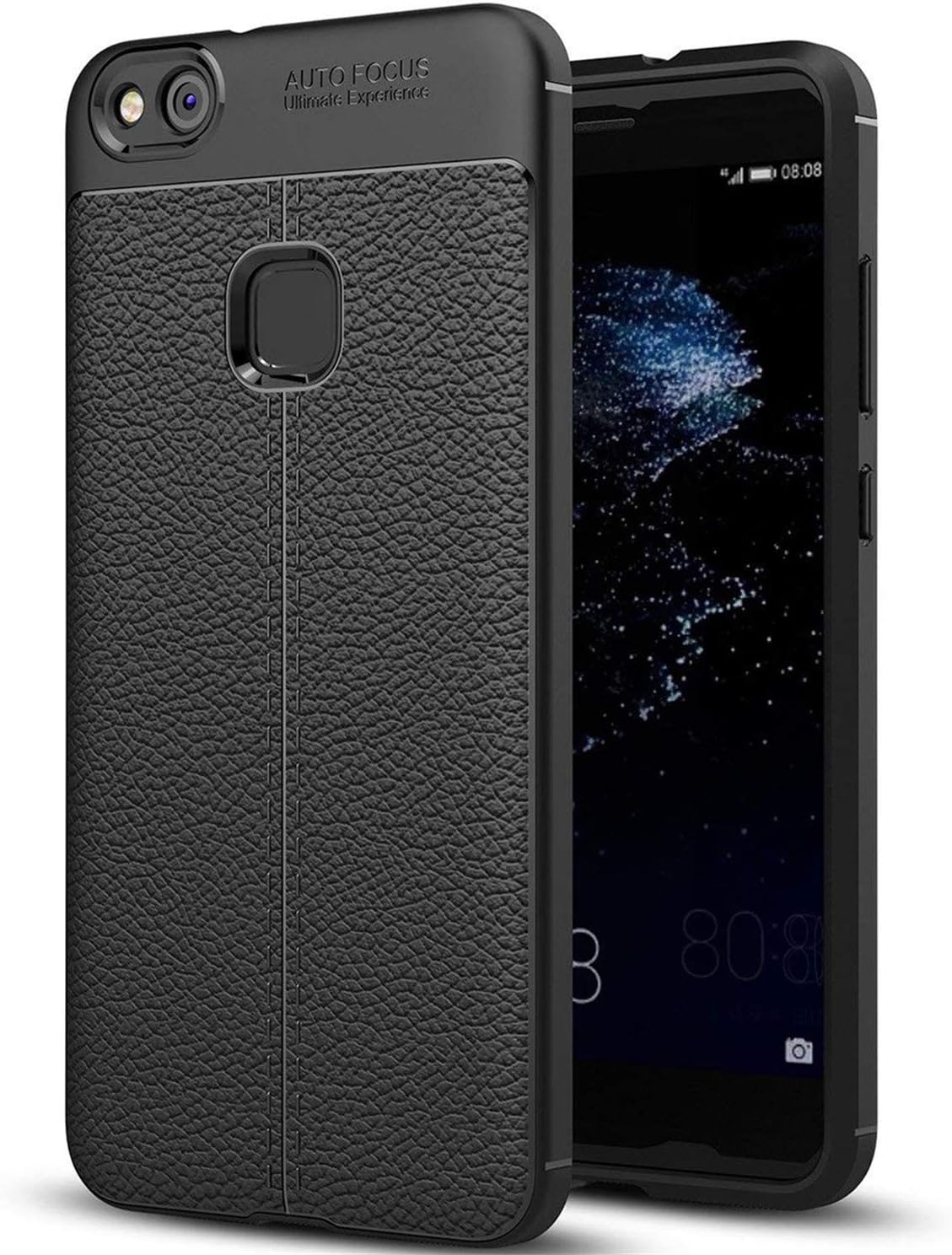Huawei P10 lite Case, DAIBO Silicone Gel Rubber Perfect Slim Fit Soft Mobile Phone Case for Huawei P10 lite (5.2 inch) - Black