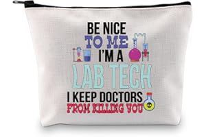 G2TUP Funny Lab Tech Laboratory Technician Week Gift Cosmetic Bag Medical Scientist Lab Technician Travel Organizers (Lab Tech)