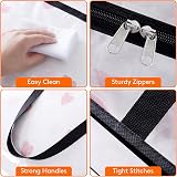 Lifewit 3 Pack 95L Clear Plastic Storage Bags with Handles Wardrobe Organizer view 6