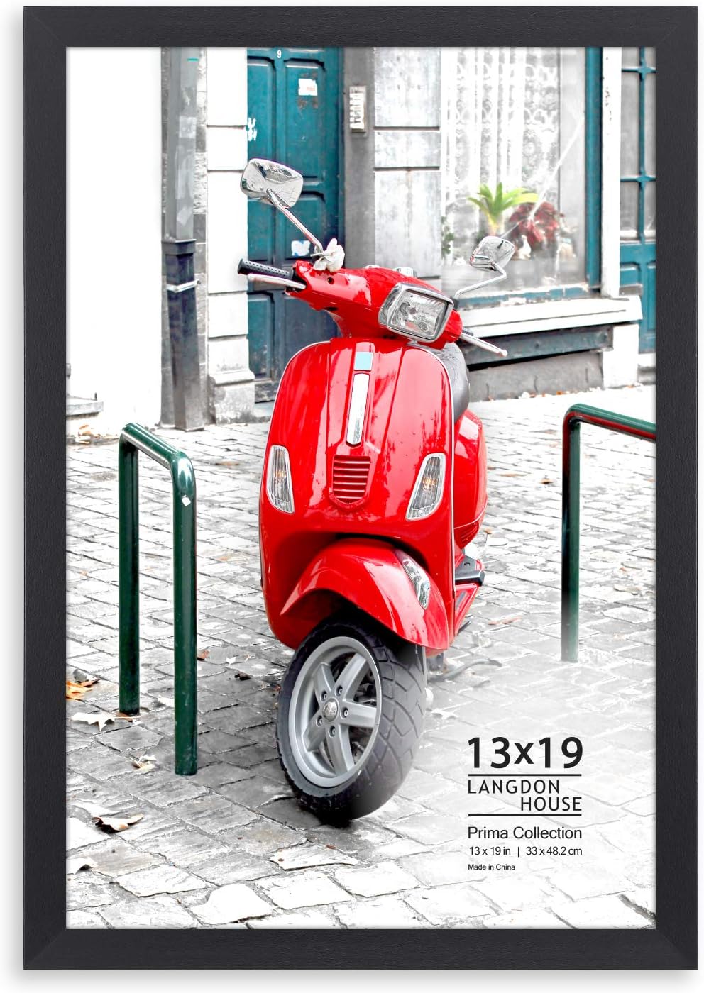 Langdon House 13x19 Black Picture Frame, 13 x 19 Modern Photo Frame, Sturdy Wood Composite, Wall Mount Hooks Included, Prima Collection