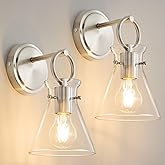 Gednbo Wall Sconces 2 Pack Modern Vanity Light Fixtures for Bathroom Nickel Wall Mount Lighting Lamp Hardwired Farmhouse Wall