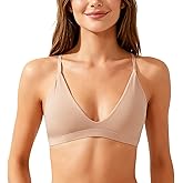 Luckfire Wireless Triangle Bralette for Women-Plunge,Seamless,No Padding Comfy Pull-On Bra for AAA-B Cup Everyday & T-Shirts