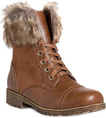 lace up faux fur boots