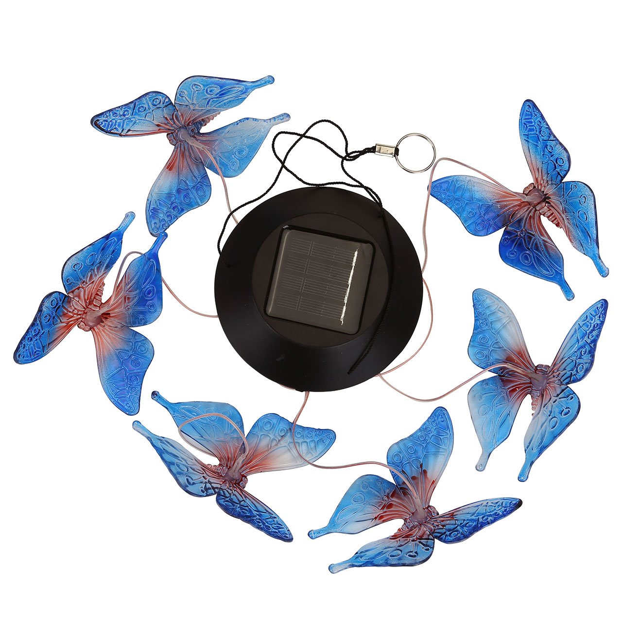 Yoption Color-Changing LED Solar Wind Chime, Romantic Spiral Spinner Outdoor Decorative Windbell Light for Patio, Deck, Yard, Garden, Home, Pathway (Colorful Butterfly)